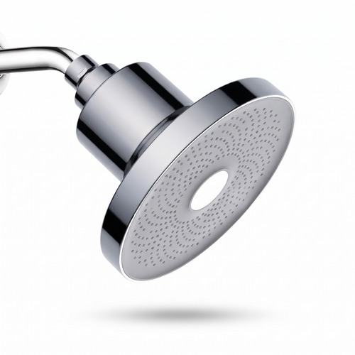 Rinze filtered showerhead, chrome, front three-quarter view